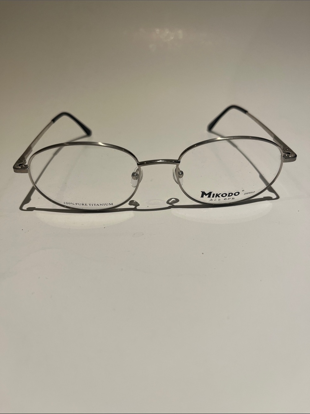Mikodo Silver Titanium Oval Eyeglass Frames